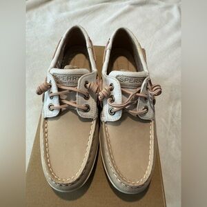 Sperry Women's Songfish Chambray Linen Sneakers - Tan